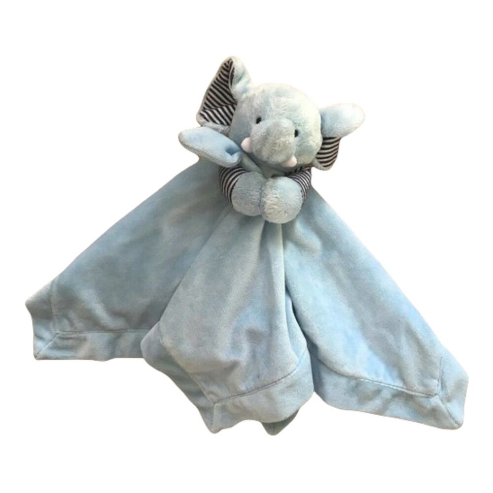 Carter's Security Blanket Lovey‎ Striped Arms Ears Tusks Blue Velour Elephant